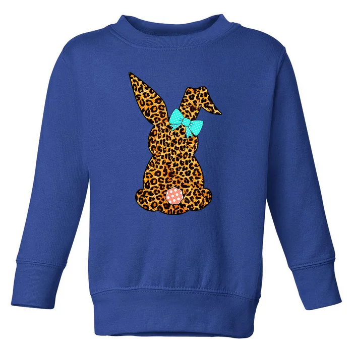 Leopard Bunny Cute Rabbit Happy Easter Day Toddler Sweatshirt