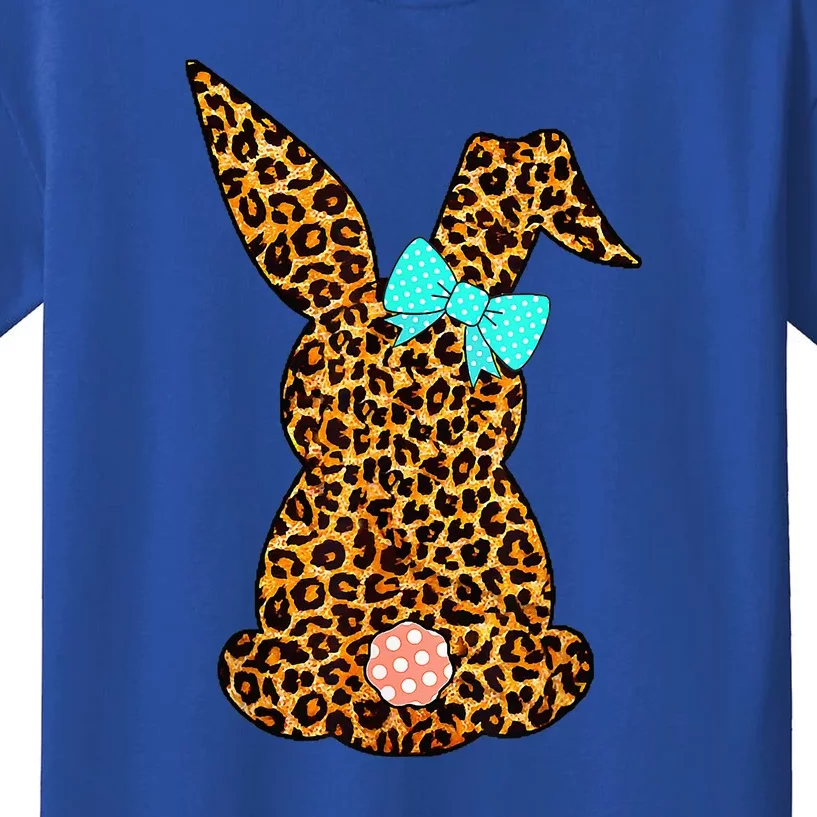 Leopard Bunny Cute Rabbit Happy Easter Day Kids T-Shirt