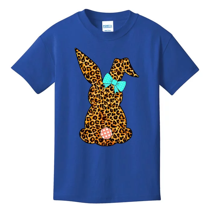 Leopard Bunny Cute Rabbit Happy Easter Day Kids T-Shirt