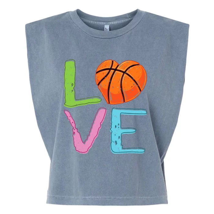 Love Basketball Cute Wo Girl Basketball Lover Garment-Dyed Women's Muscle Tee