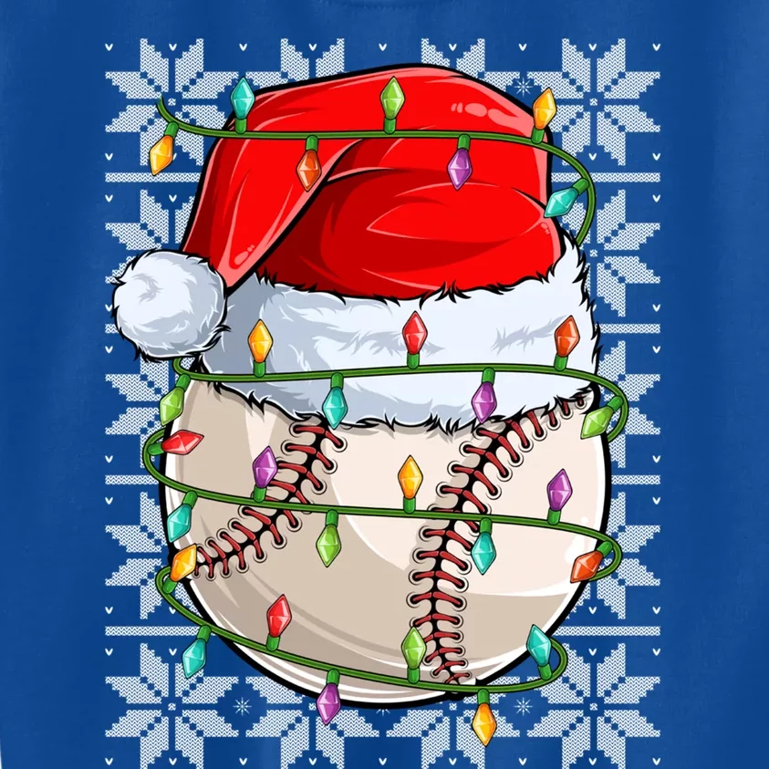 Lighting Baseball Christmas Ugly Sweater Santa Baseball Xmas Meaningful Gift Kids Sweatshirt