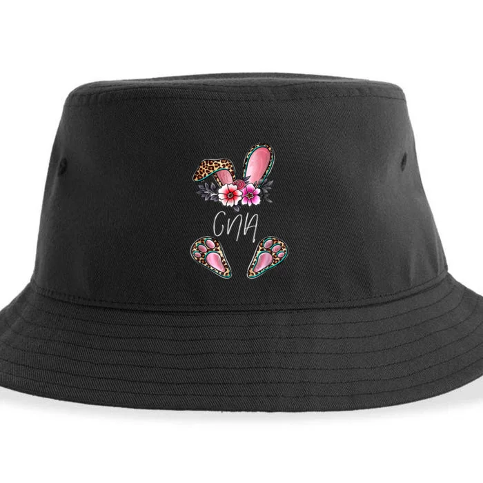 Leopard Bunny Cna Nurse Happy Easter Day Nurse Life Sustainable Bucket Hat