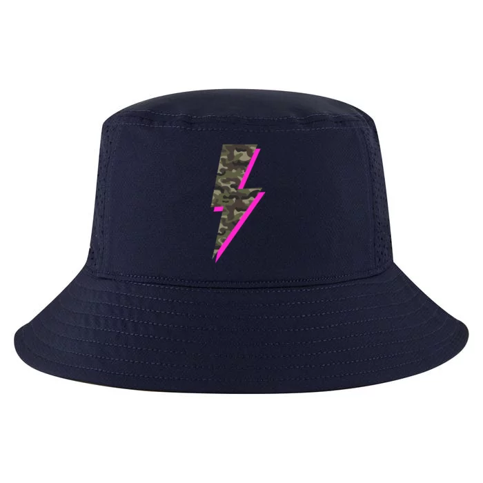 Lightning Bolt Camo Hot Pink Camouflage Graphic Print Gift Cool Comfort Performance Bucket Hat