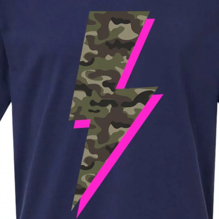 Lightning Bolt Camo Hot Pink Camouflage Graphic Print Gift Sueded Cloud Jersey T-Shirt