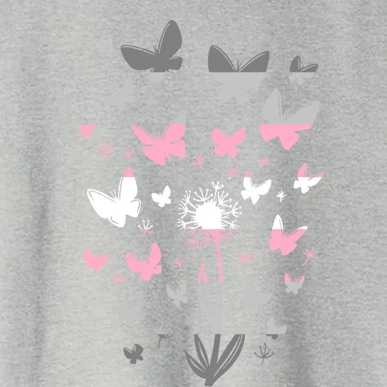 Lgbt Butterfly Dandelion Flower Demi Flag Lgbtq Demi Gift Women's Crop Top Tee