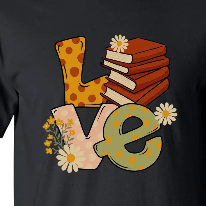 Love Books Daisy Gift For Reading Books Tall T-Shirt