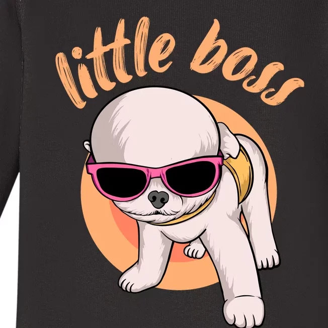 Little Boss Dog Baby Long Sleeve Bodysuit