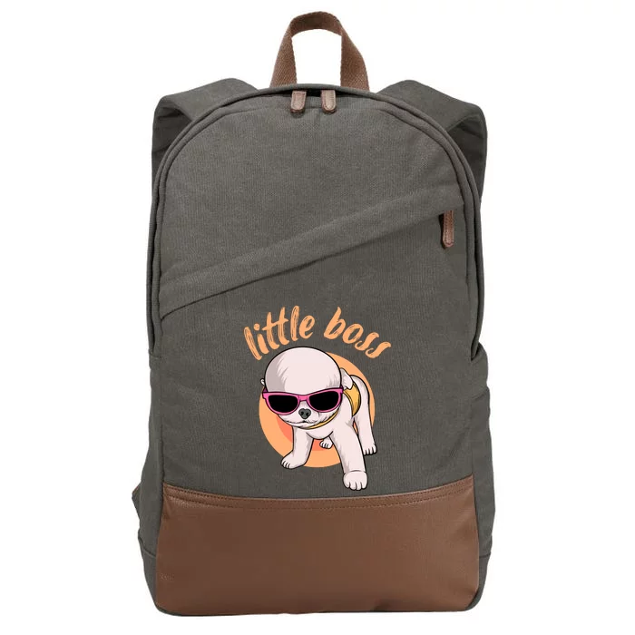 Little Boss Dog Cotton Canvas Backpack