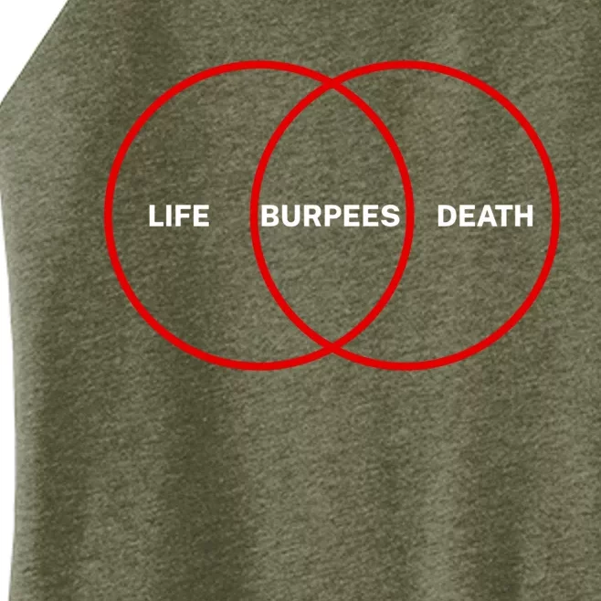 Life Burpees Death Funny Gym Fitness Cute Gift Women’s Perfect Tri Rocker Tank