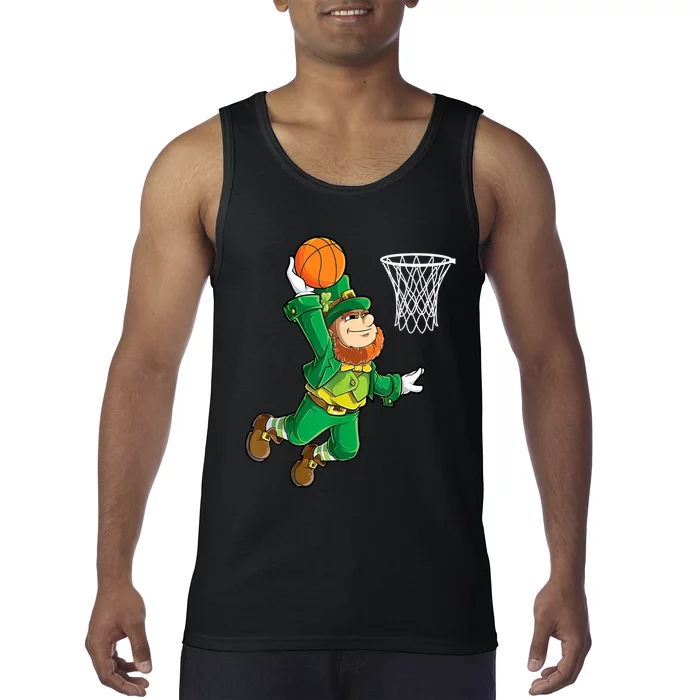 Leprechaun Basketball Dunk St Patricks Day Tank Top