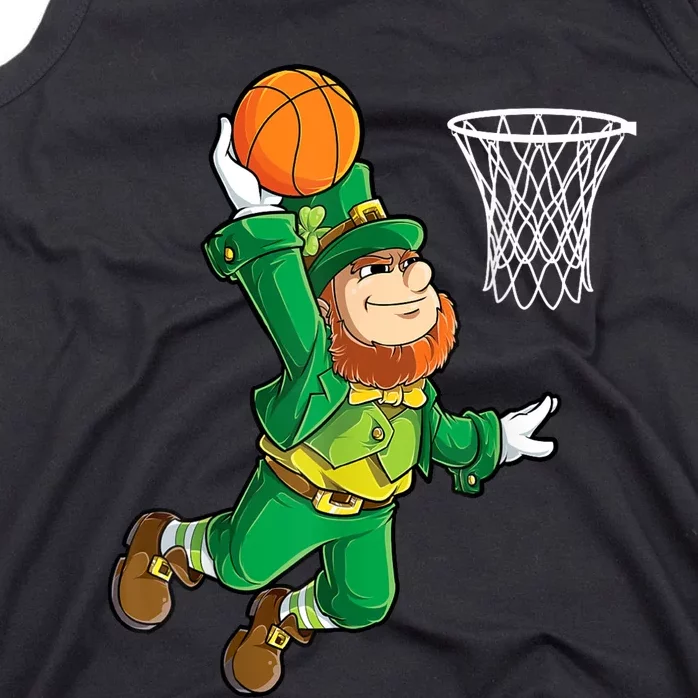 Leprechaun Basketball Dunk St Patricks Day Tank Top