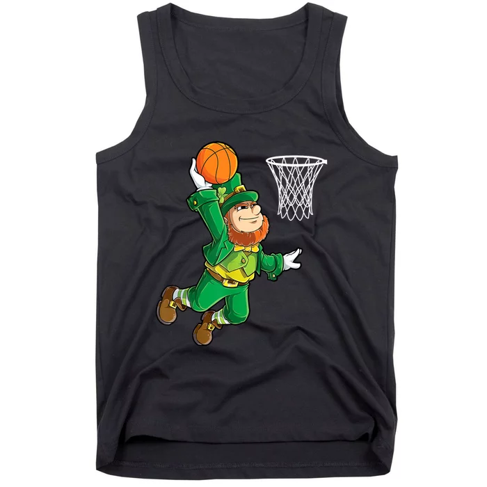 Leprechaun Basketball Dunk St Patricks Day Tank Top