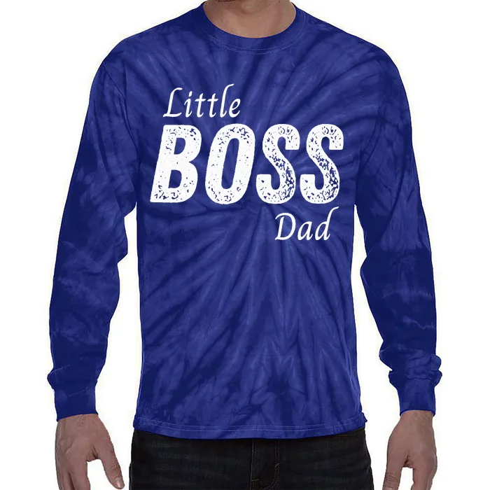 Little Boss Daddy Baby Children Boy Fathers Day Tie-Dye Long Sleeve Shirt