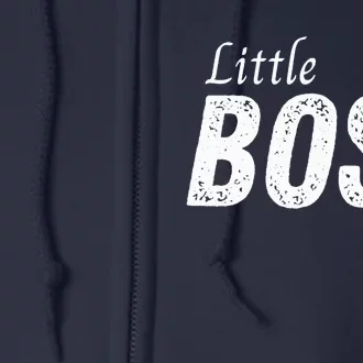 Little Boss Daddy Baby Children Boy Fathers Day Full Zip Hoodie