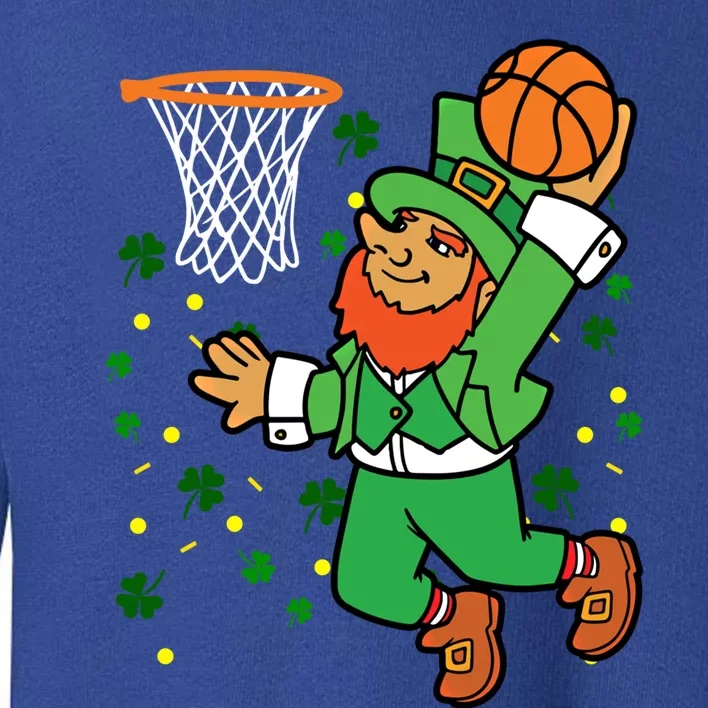 Leprechaun Basketball Dunk Saint Patrick's Day Gift Toddler Sweatshirt