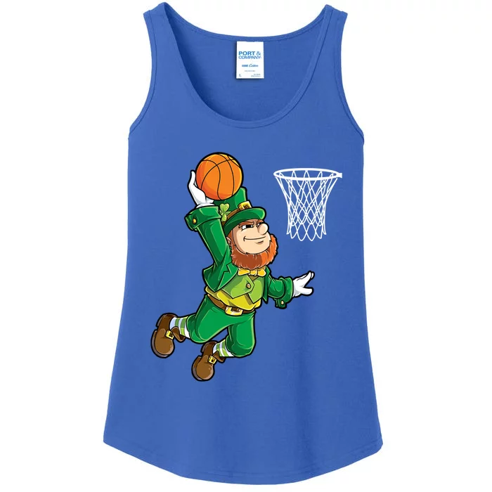 Leprechaun Basketball Dunk St Patricks Day Sports Gift Ladies Essential Tank