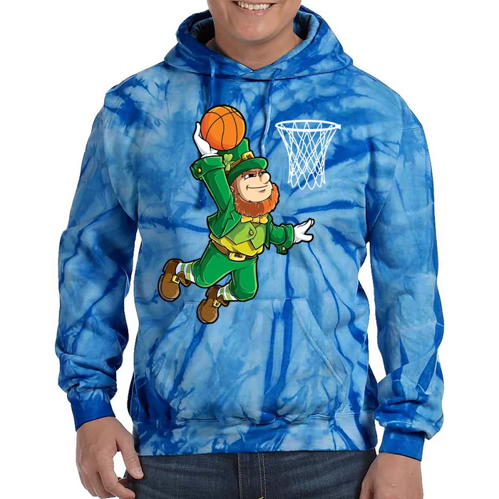 Leprechaun Basketball Dunk St Patricks Day Sports Gift Tie Dye Hoodie