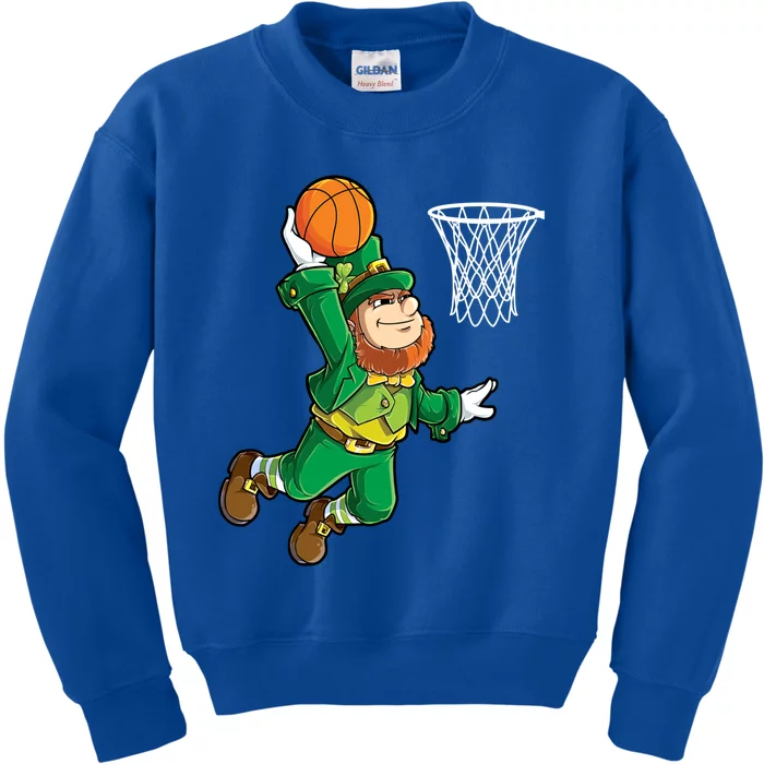 Leprechaun Basketball Dunk St Patricks Day Sports Gift Kids Sweatshirt