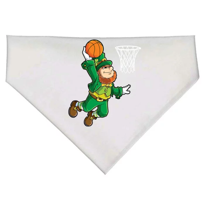 Leprechaun Basketball Dunk St Patricks Day Sports Gift USA-Made Doggie Bandana