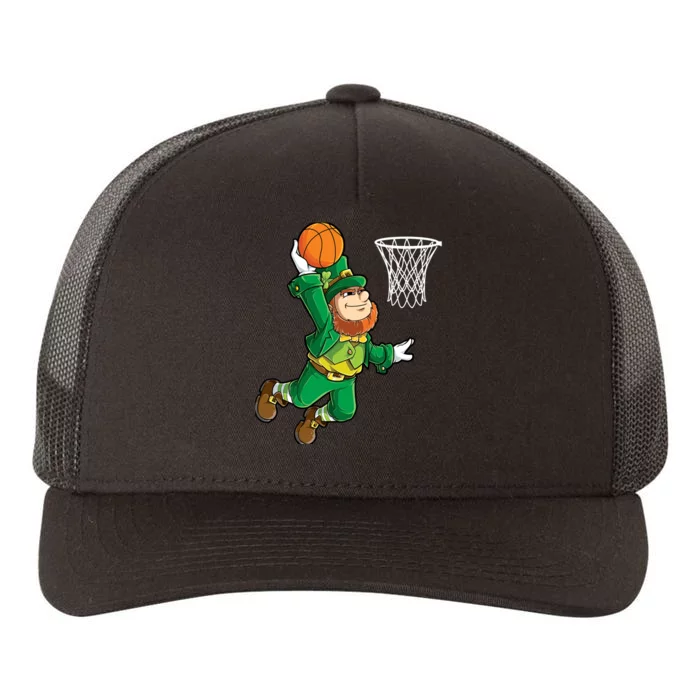 Leprechaun Basketball Dunk St Patricks Day Boy Sports Yupoong Adult 5-Panel Trucker Hat