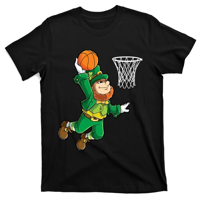 Leprechaun Basketball Dunk St Patricks Day Boy Sports T-Shirt