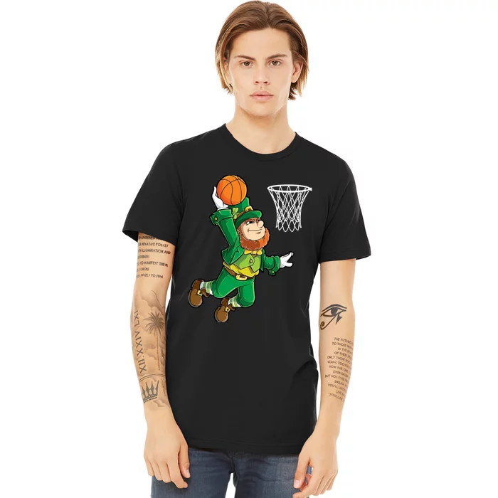 Leprechaun Basketball Dunk St Patricks Day Boy Sports Premium T-Shirt