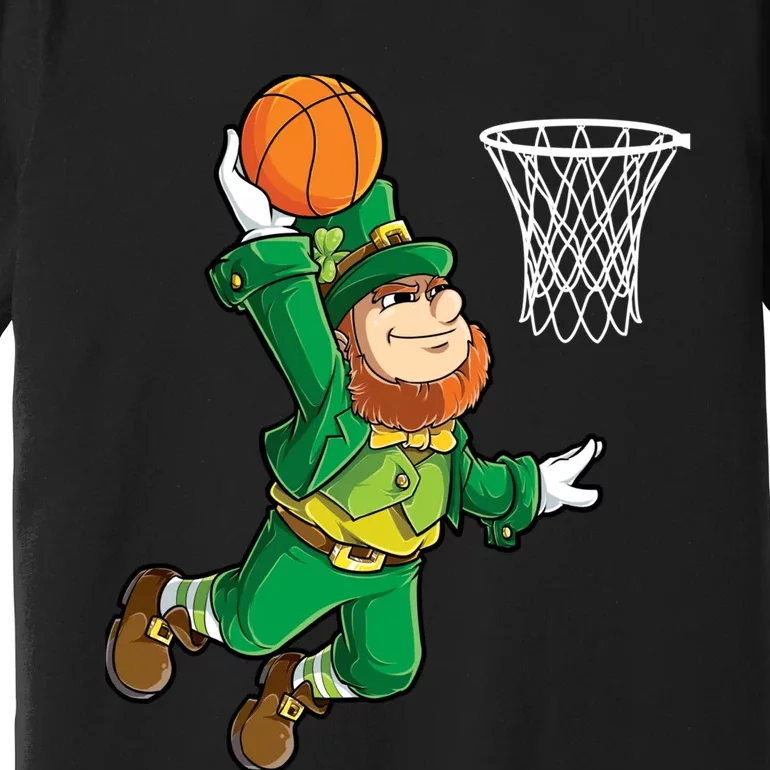 Leprechaun Basketball Dunk St Patricks Day Boy Sports Premium T-Shirt