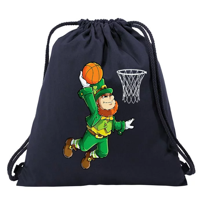 Leprechaun Basketball Dunk St Patricks Day Sports Drawstring Bag