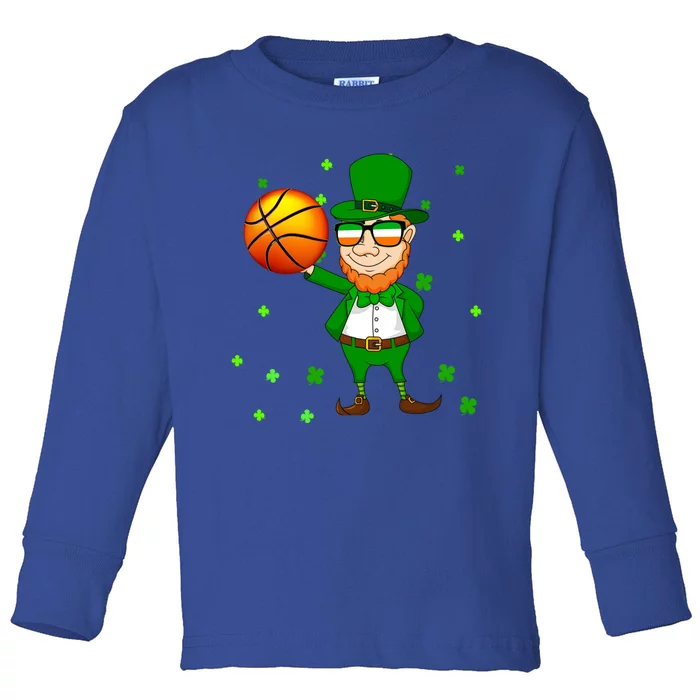 Leprechaun Basketball Dunk St Patricks Day Sports Meaningful Gift Toddler Long Sleeve Shirt