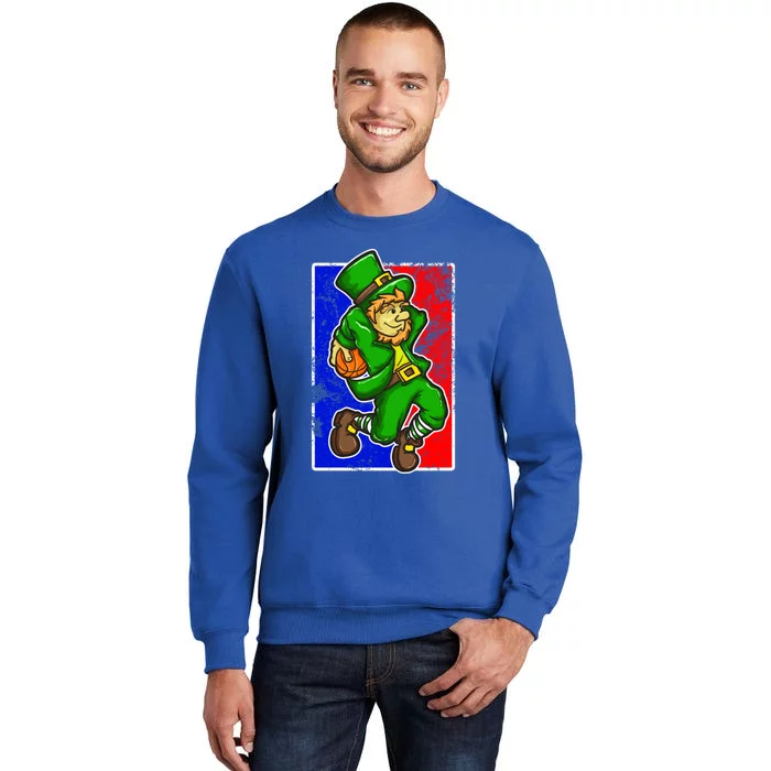 Leprechaun Basketball Dunk St Patricks Day Sports Gift Tall Sweatshirt