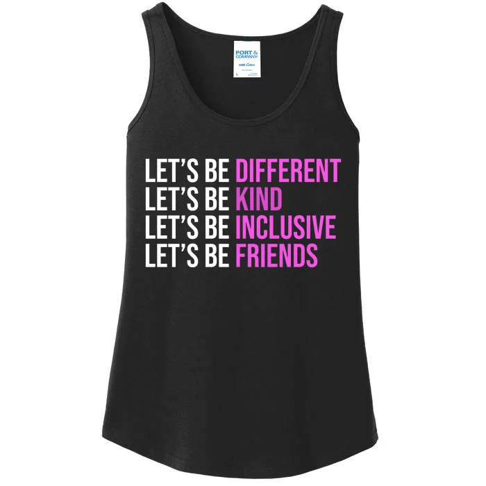 Let's Be Different Kind Inclusive Friends Ladies Essential Tank