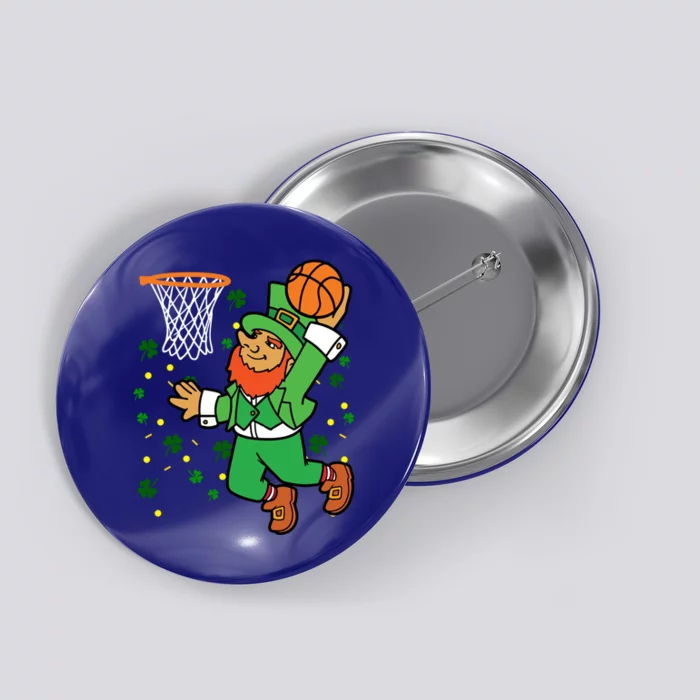 Leprechaun Basketball Dunk Saint Patrick's Day Gift Button