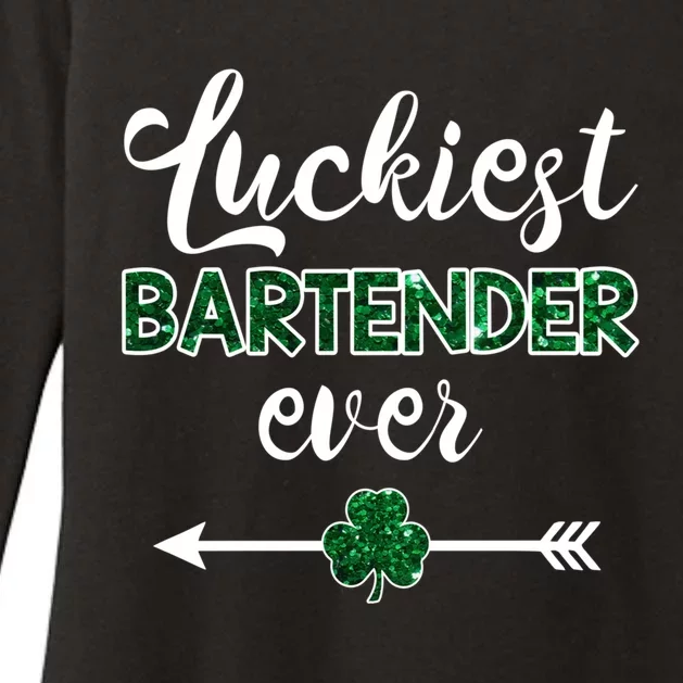 Luckiest Bartender Ever Meaningful Gift Funny St Patrick's Day Gift Womens CVC Long Sleeve Shirt