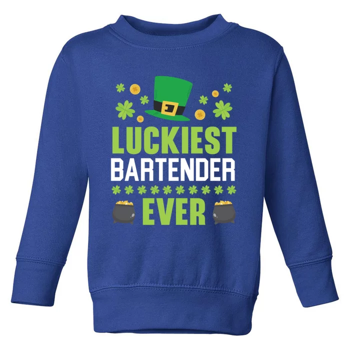 Luckiest Bartender Ever St Patrick's Saint Pattys Day Gift Toddler Sweatshirt