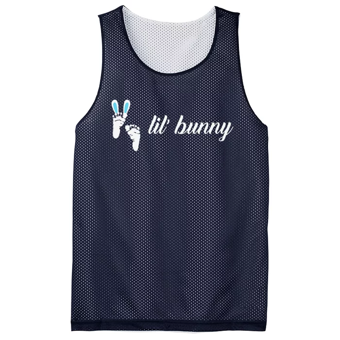 Lil Bunny Easter Pregnancy Announcement Cute Footprint Mesh Reversible Basketball Jersey Tank