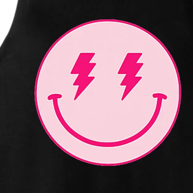 Lightning Bolt Eyes Happy Face Ladies Tri-Blend Wicking Tank