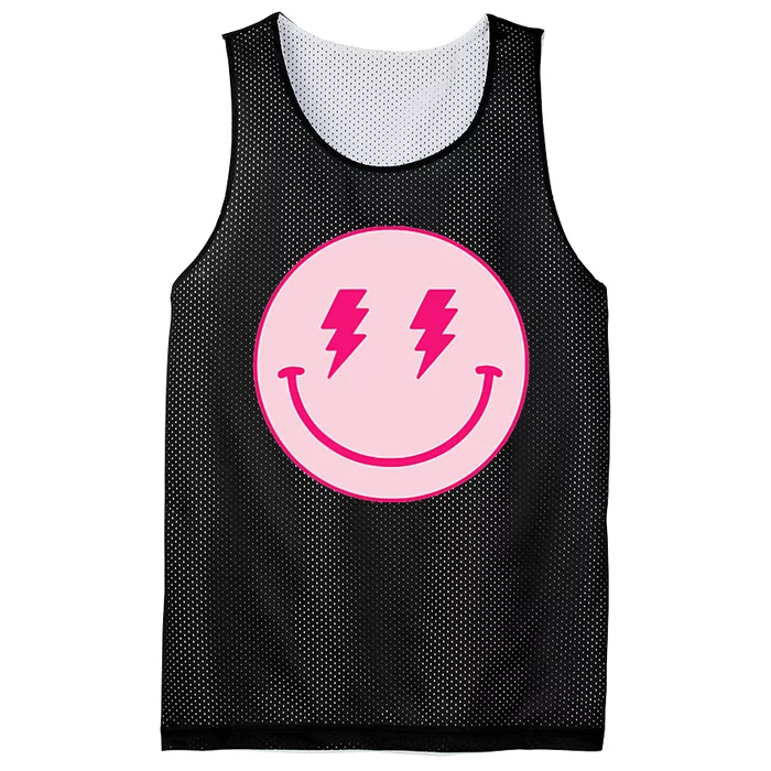 Lightning Bolt Eyes Happy Face Mesh Reversible Basketball Jersey Tank