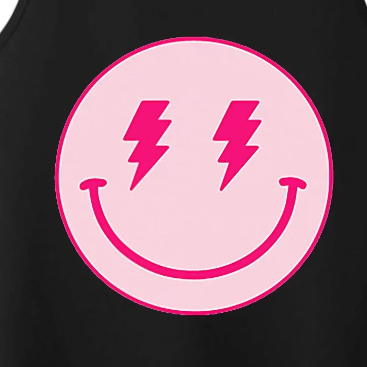 Lightning Bolt Eyes Happy Face Performance Tank