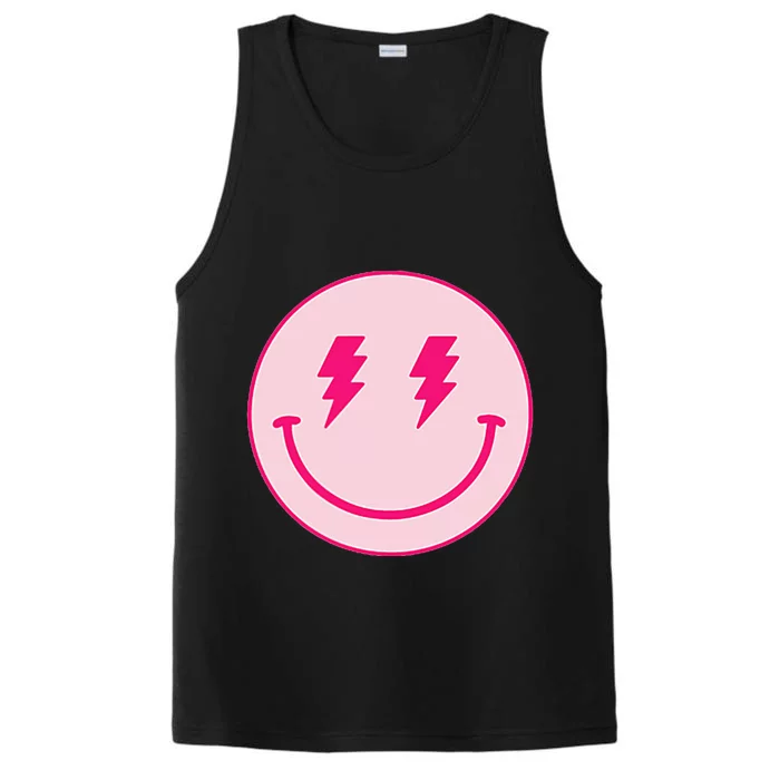 Lightning Bolt Eyes Happy Face Performance Tank