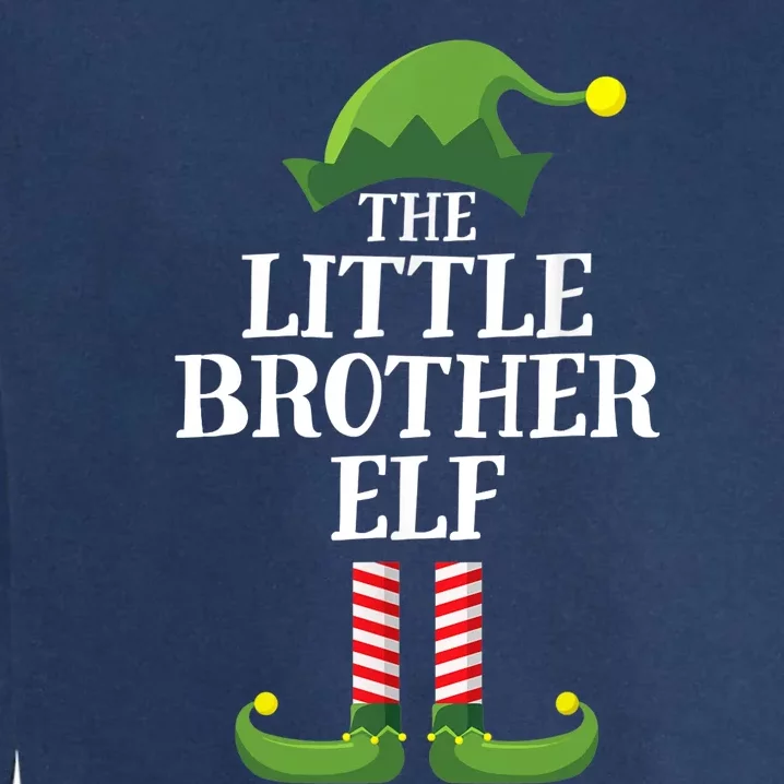 Little Brother Elf Matching Family Group Christmas Boy Elf Garment-Dyed Sweatshirt