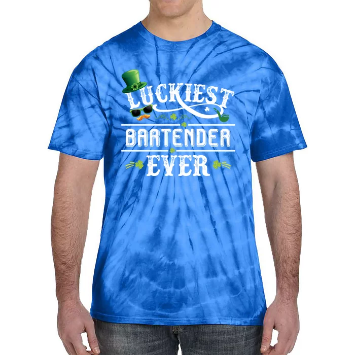 Luckiest Bartender Ever Leprechaun Hat St Patrick Day Gift Tie-Dye T-Shirt