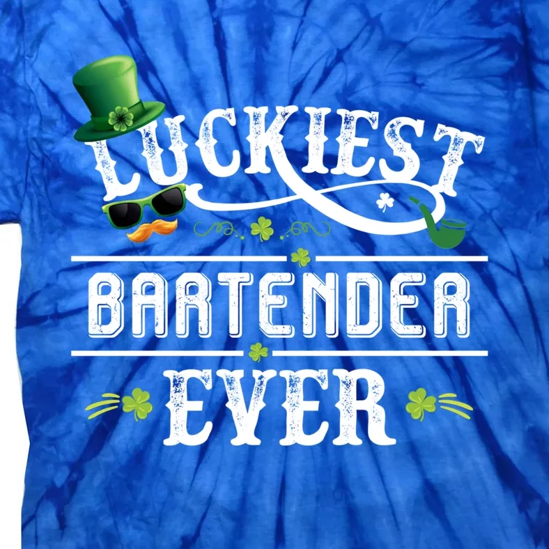 Luckiest Bartender Ever Leprechaun Hat St Patrick Day Gift Tie-Dye T-Shirt