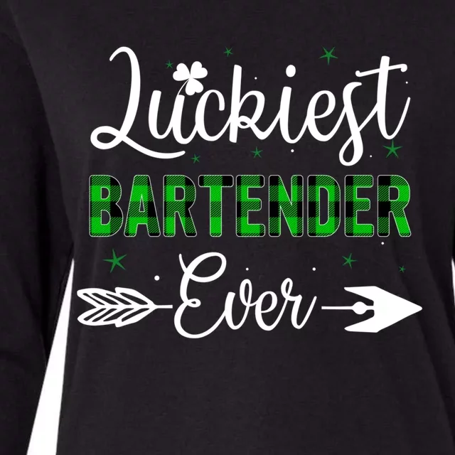 Luckiest Bartender Ever Patricks Day Best Gift For Bartender Great Gift Womens Cotton Relaxed Long Sleeve T-Shirt