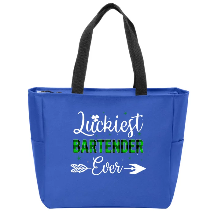 Luckiest Bartender Ever Patricks Day Best Gift For Bartender Great Gift Zip Tote Bag