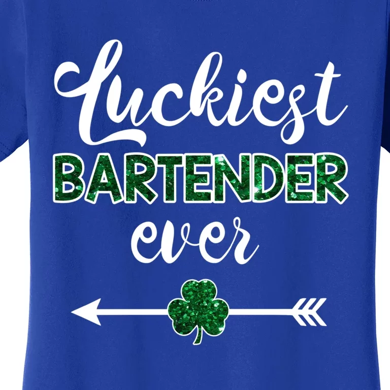 Luckiest Bartender Ever Gift Funny St Patrick's Day Gift Women's T-Shirt