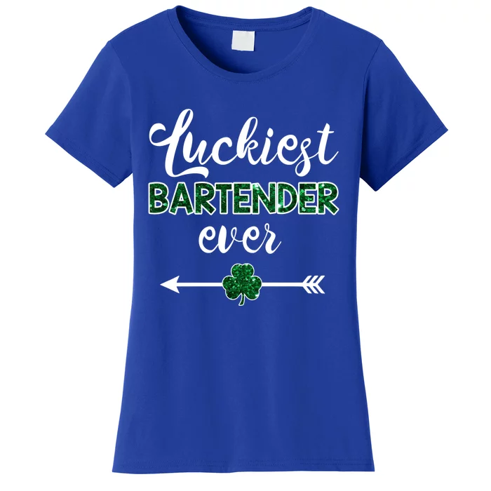 Luckiest Bartender Ever Gift Funny St Patrick's Day Gift Women's T-Shirt