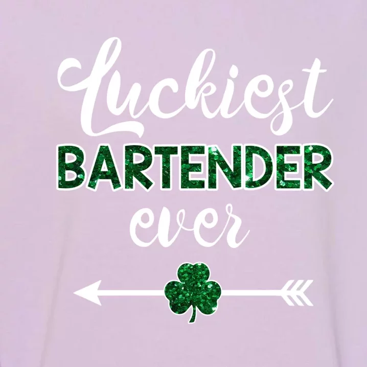 Luckiest Bartender Ever Gift Funny St Patrick's Day Gift Garment-Dyed Sweatshirt