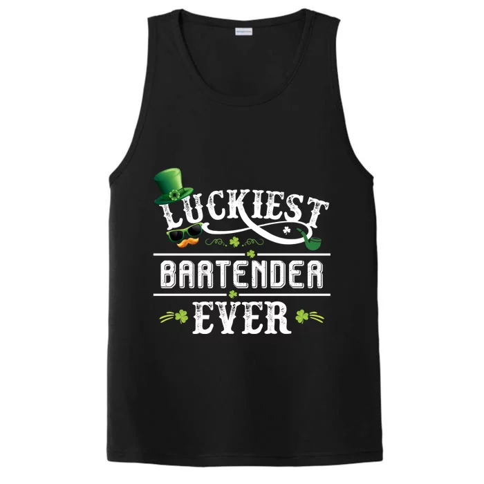 Luckiest Bartender Ever Leprechaun Hat St Patrick Day Gift Meaningful Gift Performance Tank