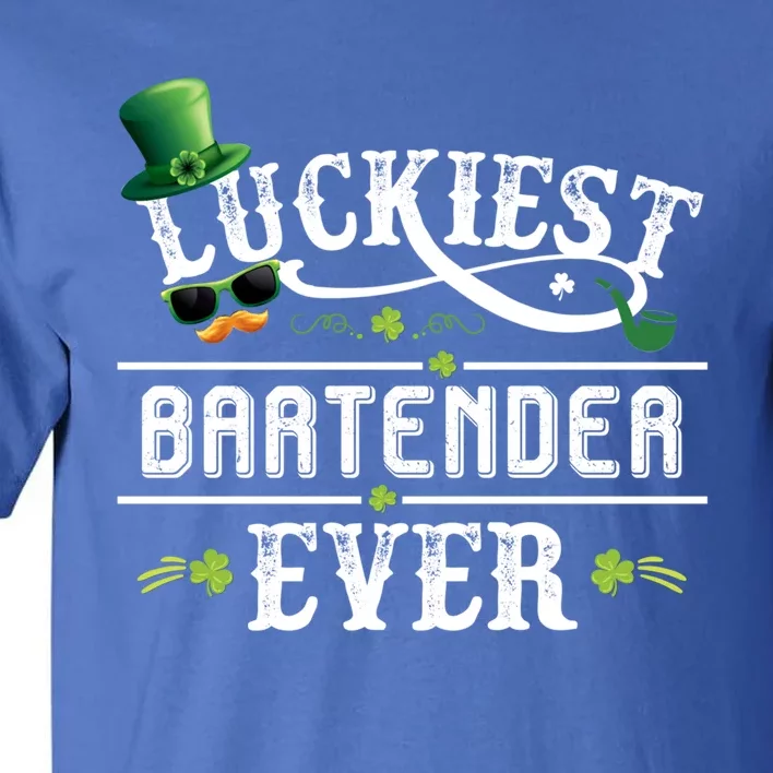 Luckiest Bartender Ever Leprechaun Hat St Patrick Day Gift Meaningful Gift Tall T-Shirt