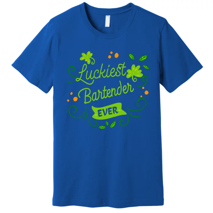 Luckiest Bartender Ever Matching St Patrick's Day Irish Gift Premium T-Shirt